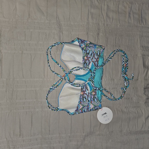 Colorful Patterned Bikini Top - Picture 2 of 5